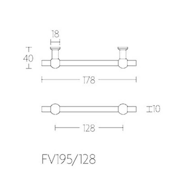 Agarrador FV195/128 Formani Ferrovia A1195 128mm 2