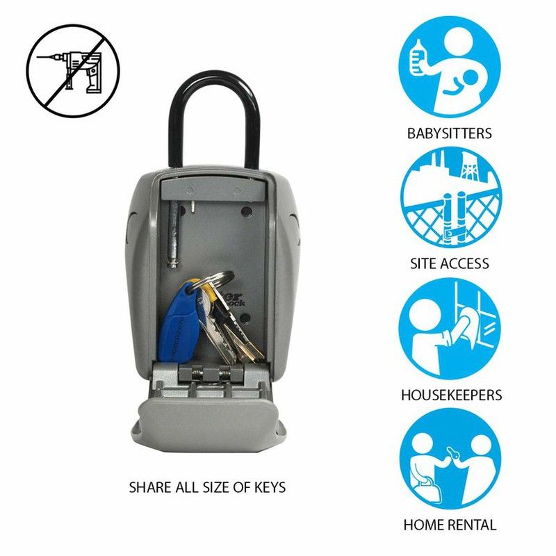 Caja de seguridad reforzada portátil (con candado) para llaves 3