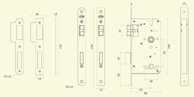 Cerradura baño IN.20.896 JNF CO2896 4