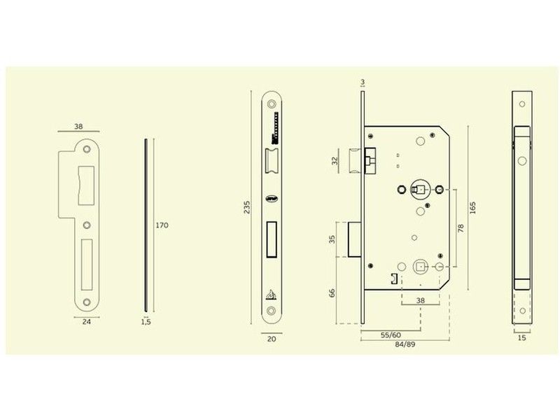 Cerradura baño IN.20.976 JNF CO0976 2