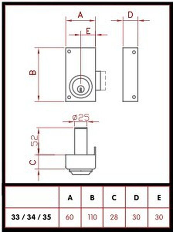 Cerradura JIS modelo 34 CO0034 2