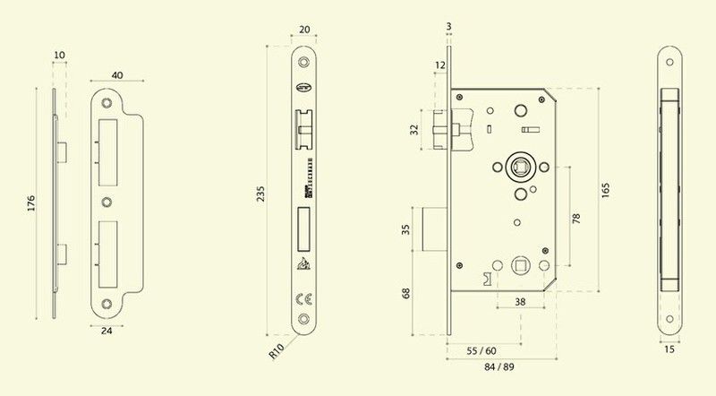 Cerradura seguridad baño IN.20.996.R JNF CO0996 2