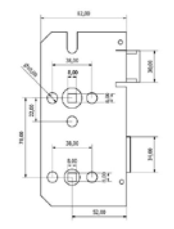 Cerradura unificada baño P75SCBK GDK CO1184AI55 2