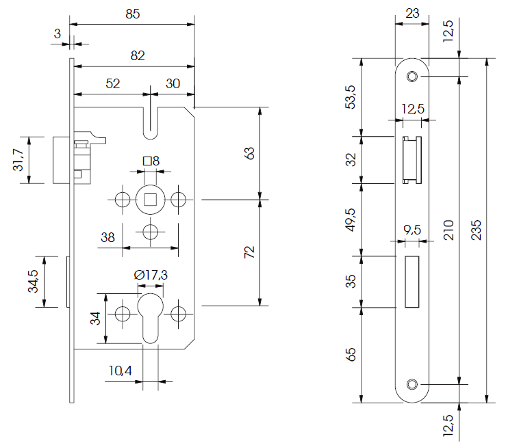Pany unificat cop i clau P75SCET GDK CO1180AI55