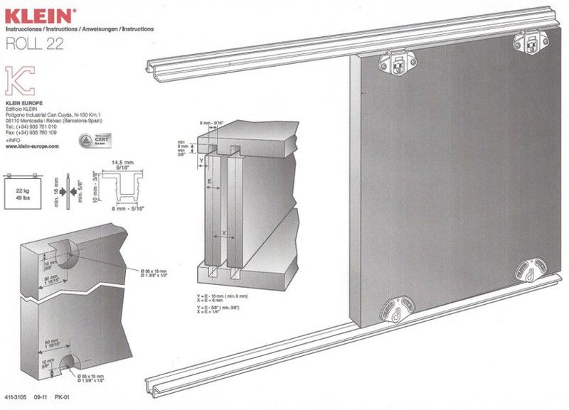 Guia corredera mueble Roll 22 Klein GM316 2