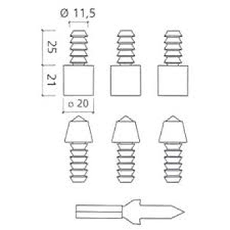 Juego de bulones antipalanca  referencia CO0030 2