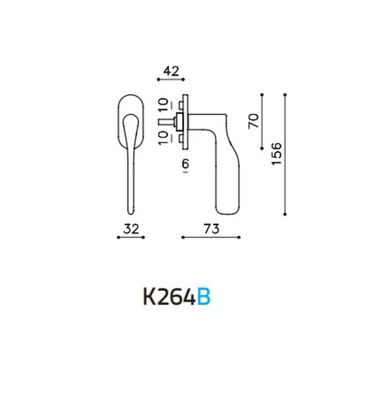 Mànec de vent K264B PADDLE Olivari 10