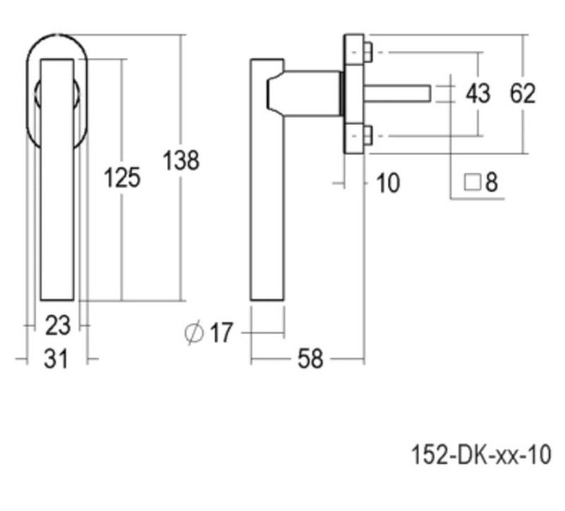 Maneta finestra 152-DK Madrid Quincalux MV0152 5