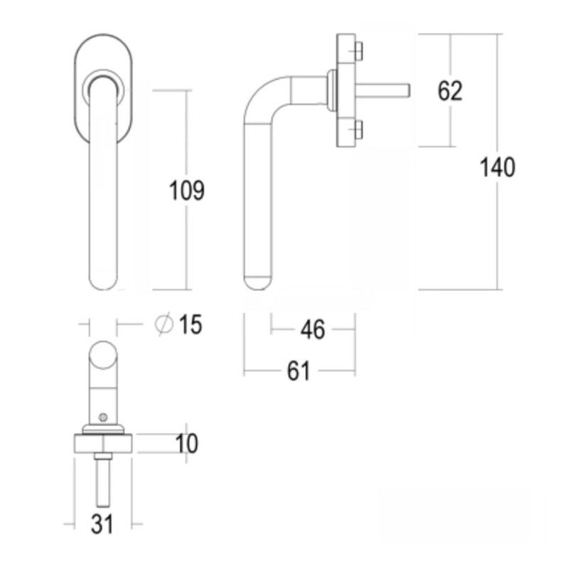 Tirador Finestra 153-DK Lisbon Quincalux MV0153 5