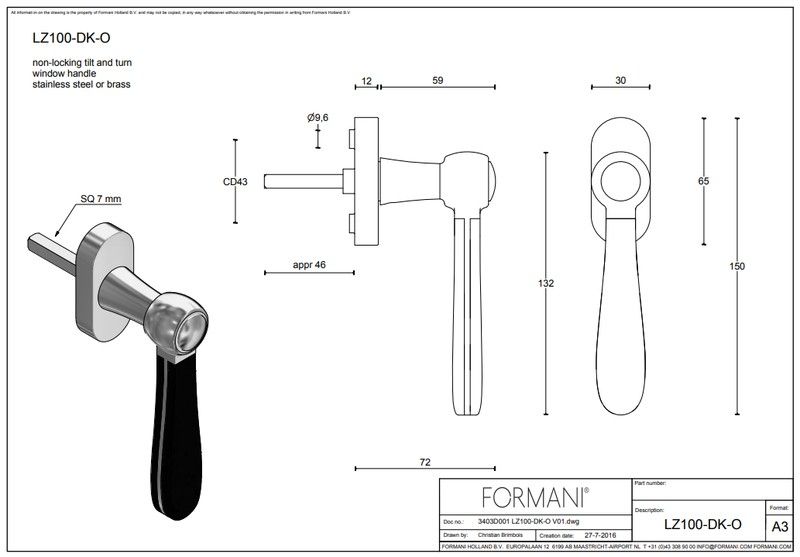 Manivela Formani LZ100-DK-O Bosco MV3300 2 finestres