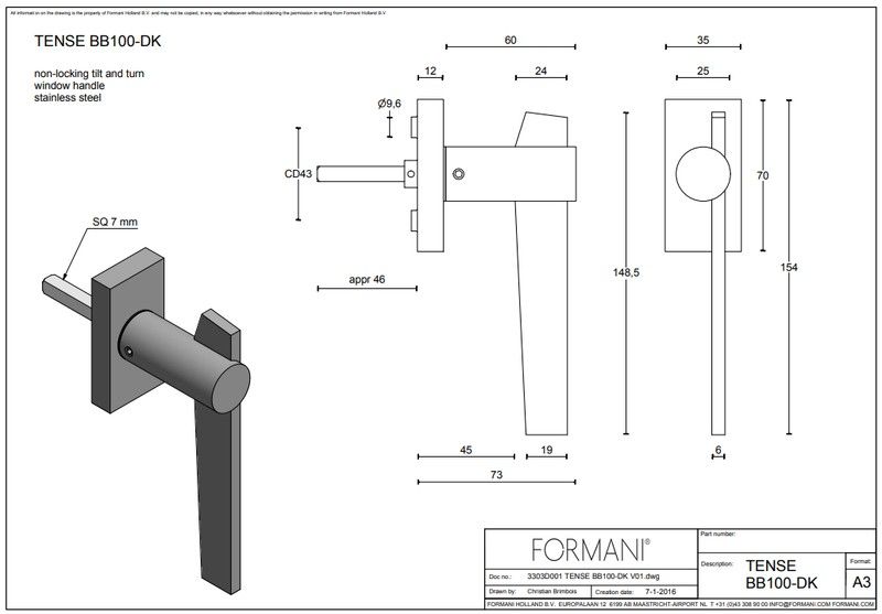 Manivela ventana Formani Tense MV2800 2