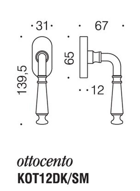 Manivela ventana Ottocento Antologhia Colombo MV3132LN00 2
