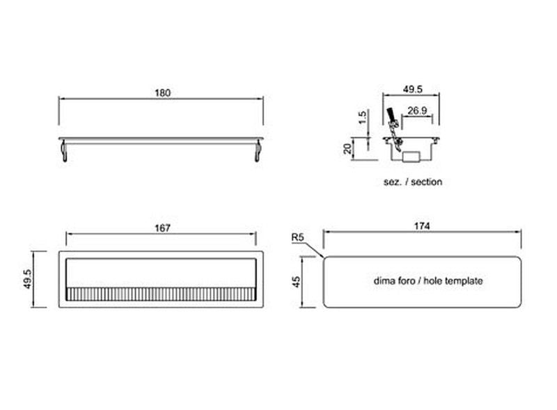 Pasacables alumio-plata 2000Z180 Pamar FE9951PL18 2