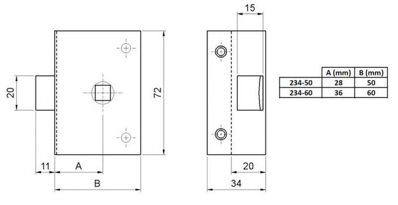 Picaport sobreposat 234 Ilargi CO0234 5
