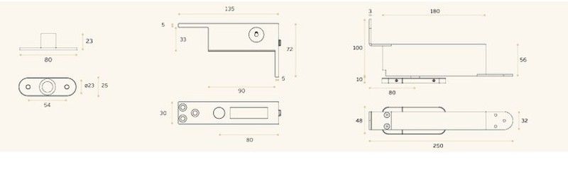 Pivote para puerta IN.05.204 100 KG JNF RM5204IM00 2