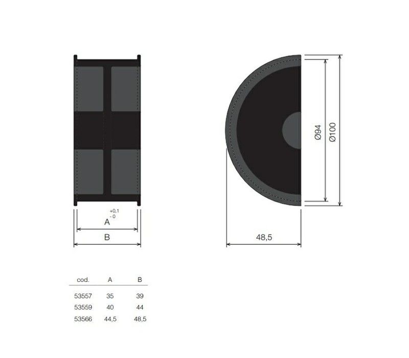 Placa corredera media luna i-3250 AC5303NM35 3