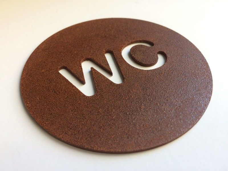 Placa para lavabo letras WC 2