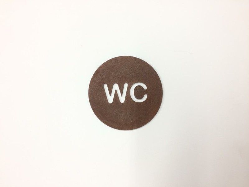 Placa para lavabo letras WC 1