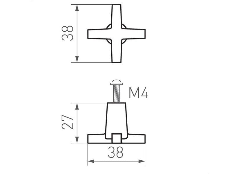 Pomo en cruz ref.7114 PURE de DAUBY A6614PL00 2