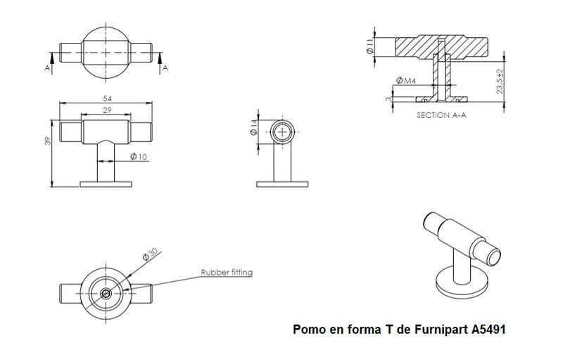 Pom Manor amb forma T de Furnipart A5491 3