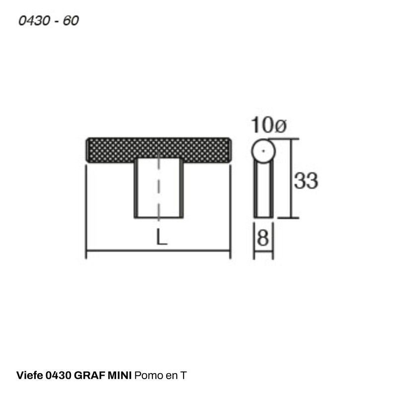 Pomo en T 0430 GRAF MINI de Viefe A4301 2