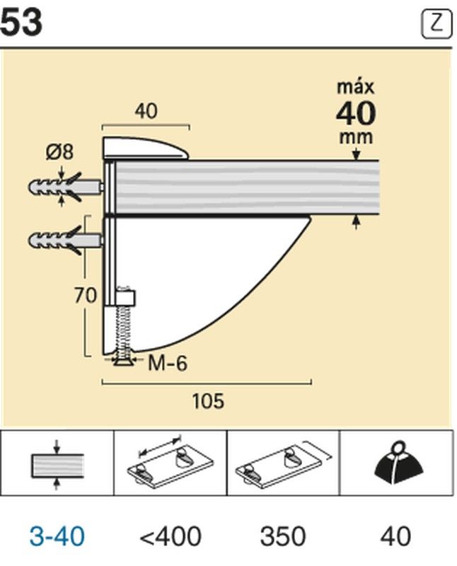 Soporte Pelicano 40kg 53 Reunion Industrial SM2453PL00 2