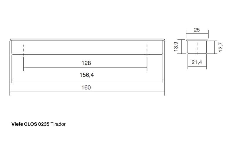 Tirador embotir retractil 0235 CLOS de Viefe AC2351 3