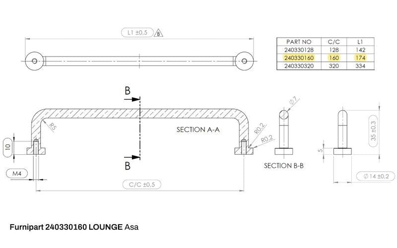 Tirador Lounge cuir 240330160 Furnipart A2403 3