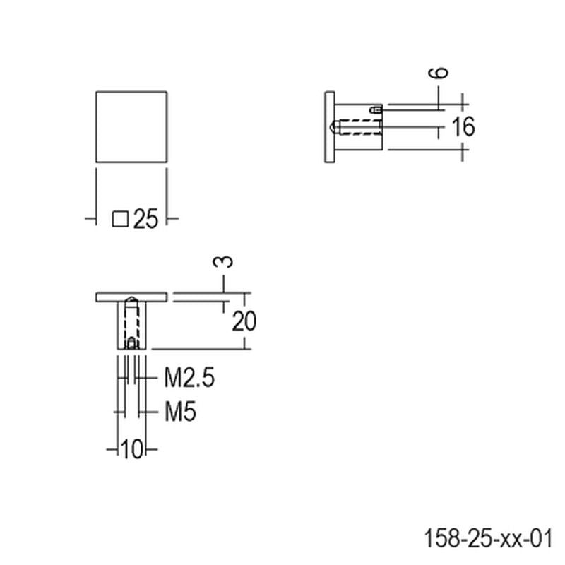 Tirador cuadrado Quincalux A4159 7