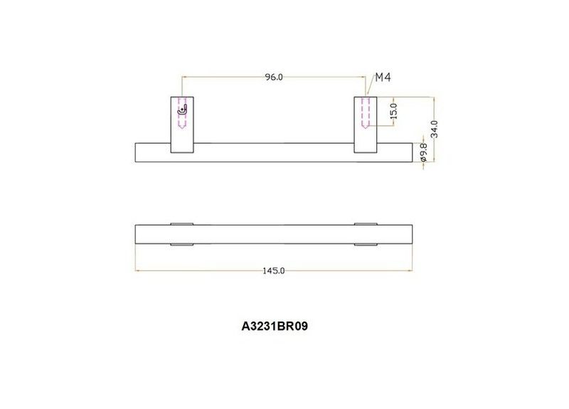 Tirador tubular CORE en bronze antic Jolie 2