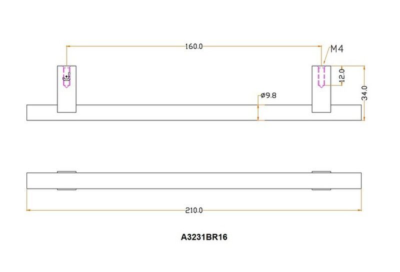Tirador tubular CORE amb bronze antic Jolie 3